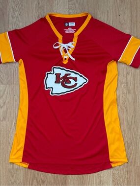 Kansas City Chiefs Lace Up Jersey Shirt Woman’s Small NFL Red